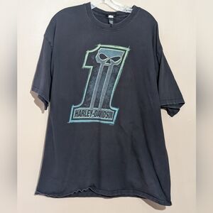 Harley Davidson Motorcycle T-Shirt, Size:2XL, Color:Black